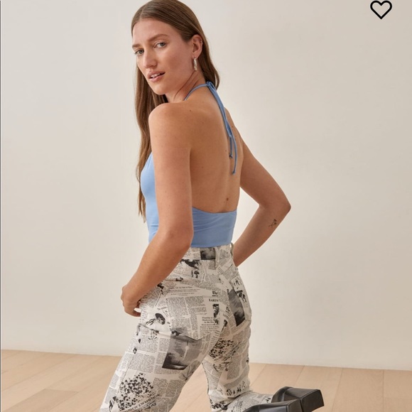 NWT reformation BAXTER TOP PARISIAN BLUE - Picture 2 of 6